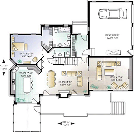 House Plan 64981 First Level Plan