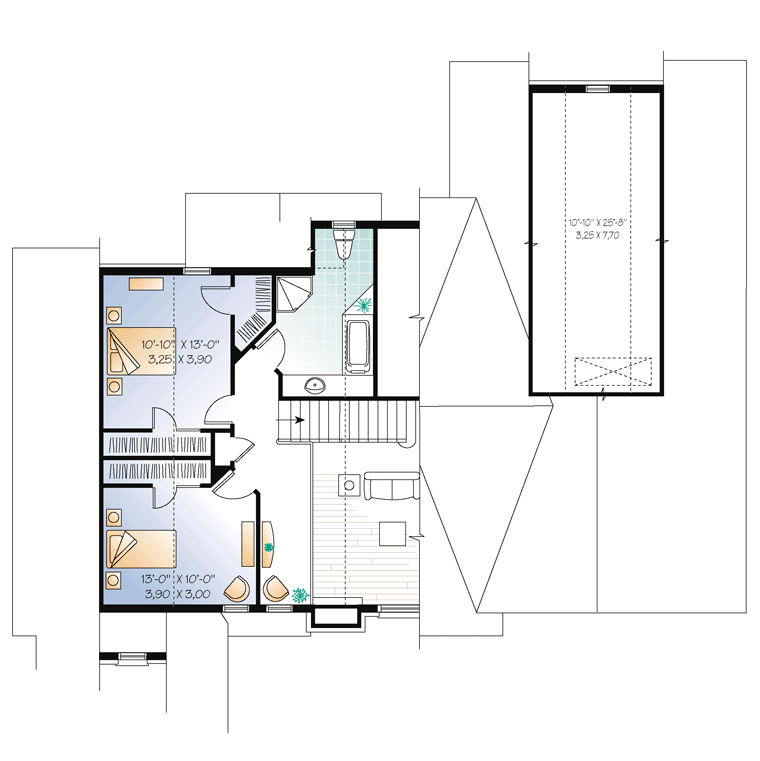 Coastal Country Craftsman Level Two of Plan 64981