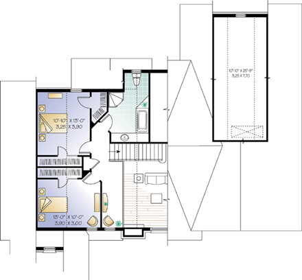 House Plan 64981 Second Level Plan