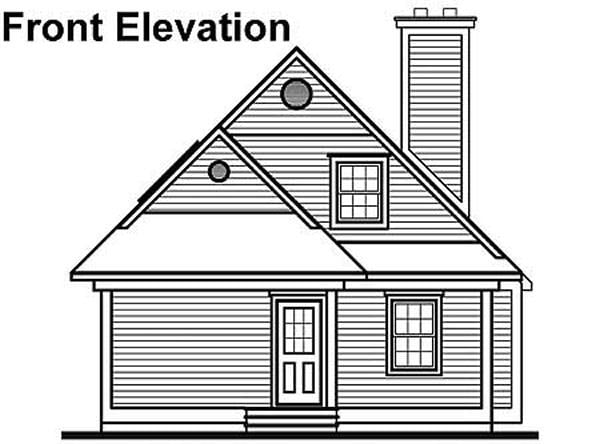 Coastal Cottage Traditional Victorian Rear Elevation of Plan 64985