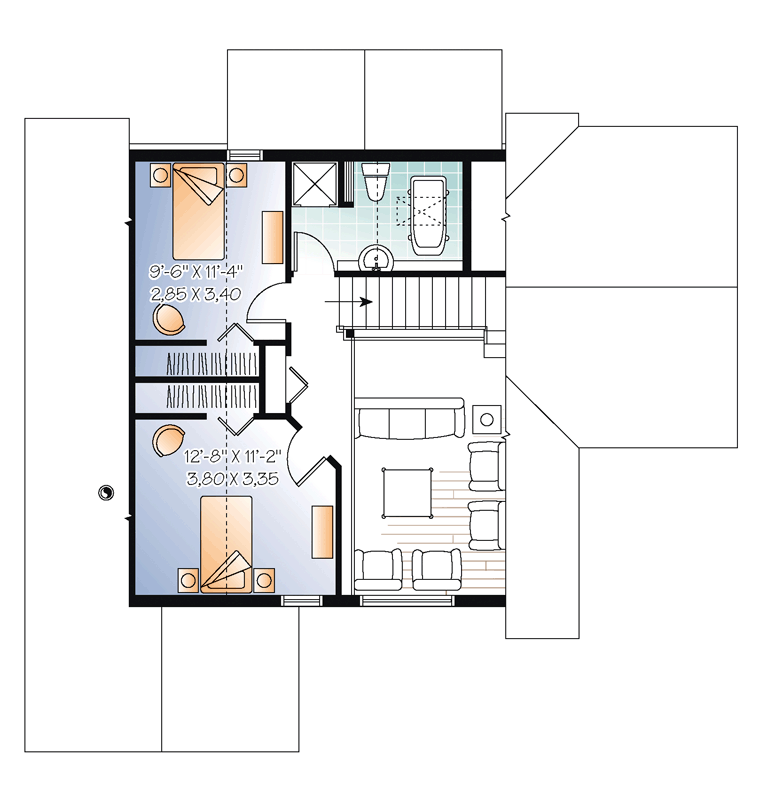 Craftsman Level Two of Plan 64988