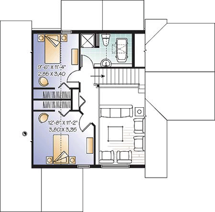 House Plan 64988 Second Level Plan