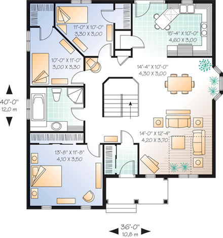 House Plan 64994 First Level Plan