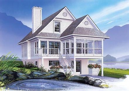 Coastal Country Elevation of Plan 65000