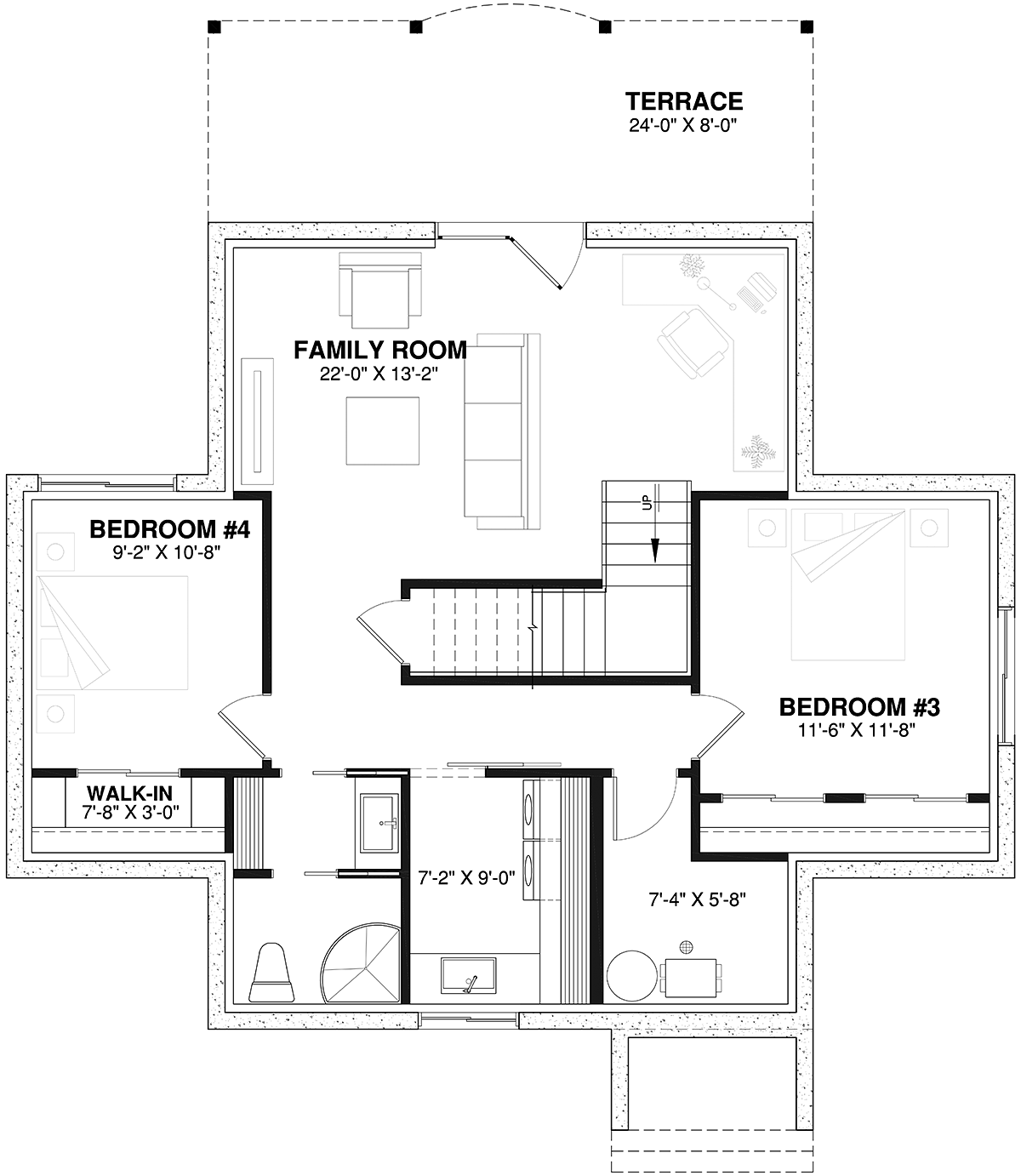 House Plan 65001 Lower Level