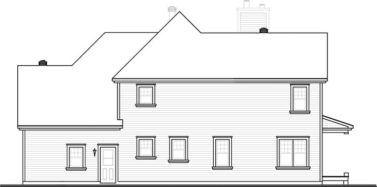 Country Farmhouse Traditional Rear Elevation of Plan 65004