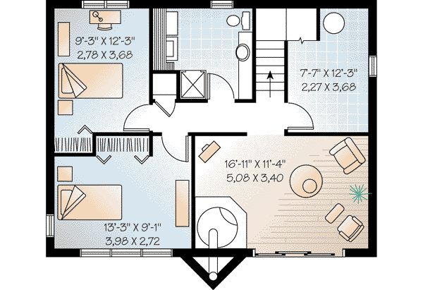 Contemporary Lower Level of Plan 65007