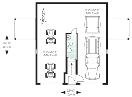 Garage Plan 65011 - 2 Car Garage Apartment First Level Plan