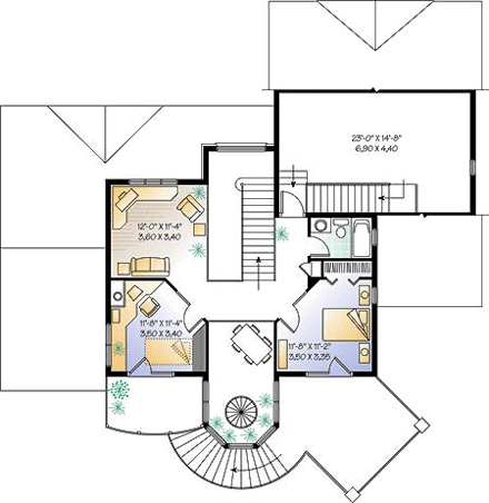 House Plan 65012 Second Level Plan