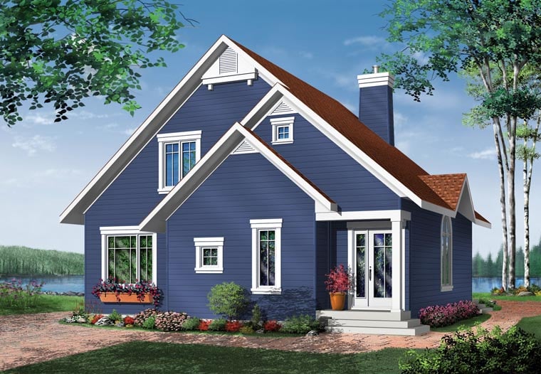 Bungalow Contemporary Victorian Rear Elevation of Plan 65015