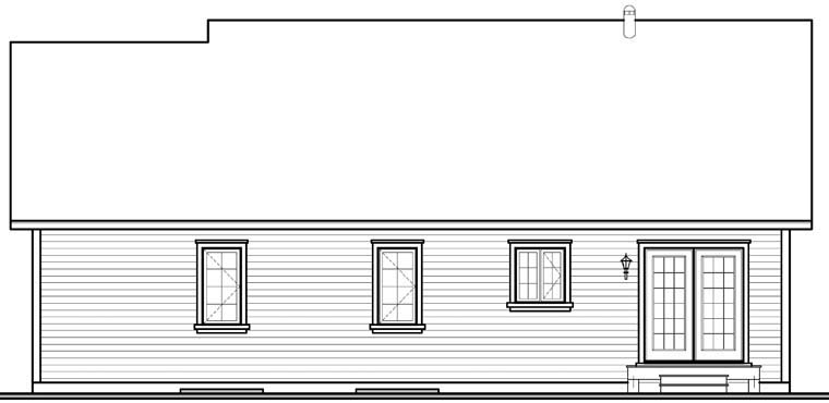 Country Rear Elevation of Plan 65016