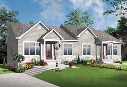 Country Craftsman Elevation of Plan 65017