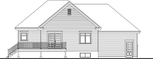 Country Rear Elevation of Plan 65021