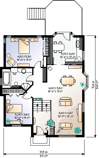 House Plan 65037 First Level Plan