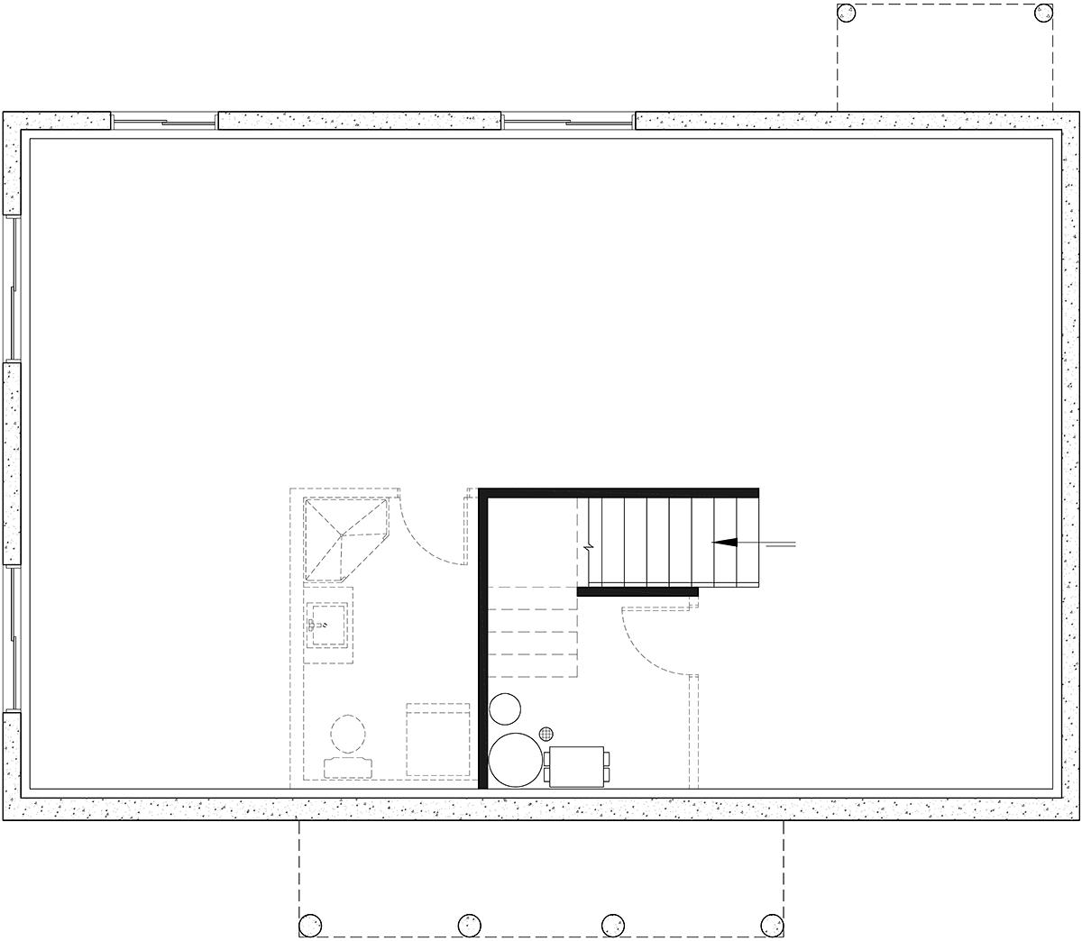 One-Story Ranch Lower Level of Plan 65039