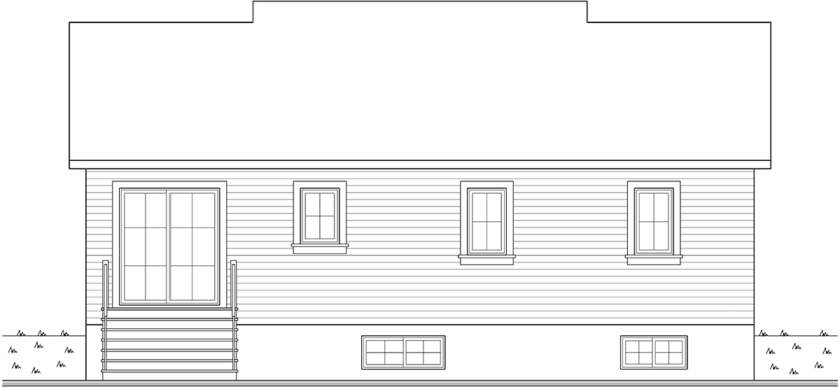 One-Story Ranch Rear Elevation of Plan 65039