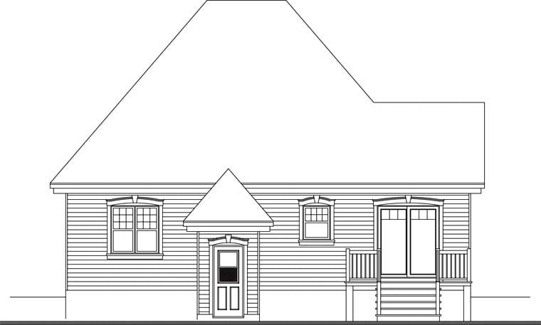 Country European Rear Elevation of Plan 65042