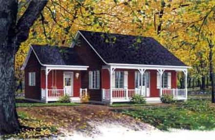 Bungalow Country Ranch Elevation of Plan 65047