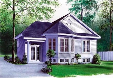 Narrow Lot One-Story Victorian Elevation of Plan 65061