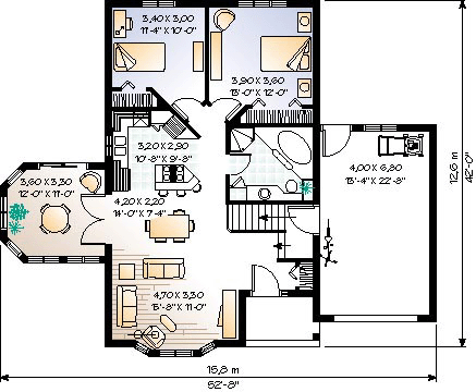 One-Story Traditional Level One of Plan 65062