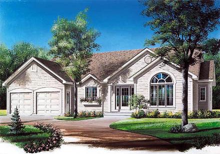 One-Story Ranch Traditional Elevation of Plan 65077