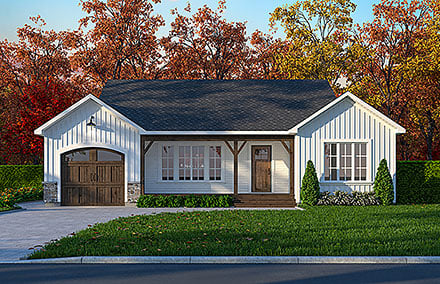 European One-Story Traditional Elevation of Plan 65081