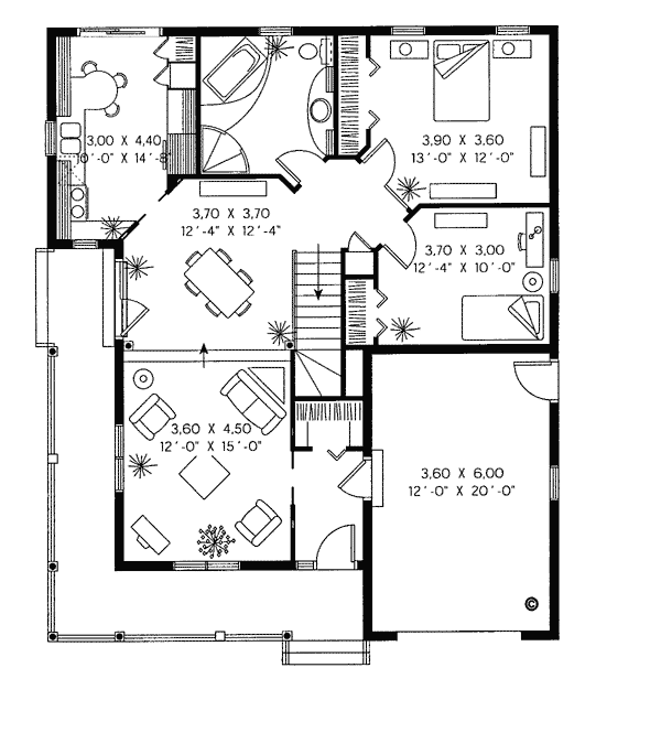 Country One-Story Level One of Plan 65092