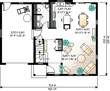 House Plan 65101 First Level Plan