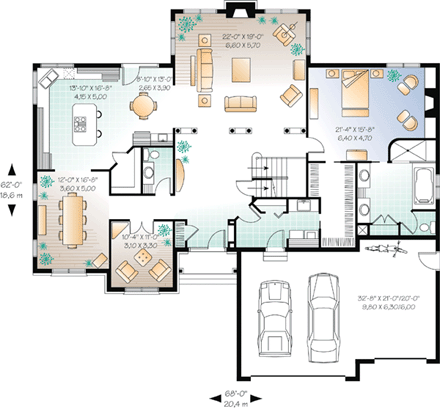 House Plan 65105 First Level Plan