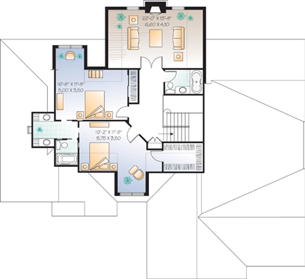 House Plan 65105 Second Level Plan