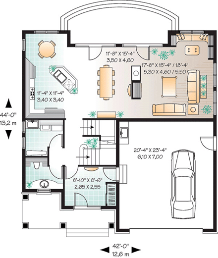 House Plan 65112 First Level Plan