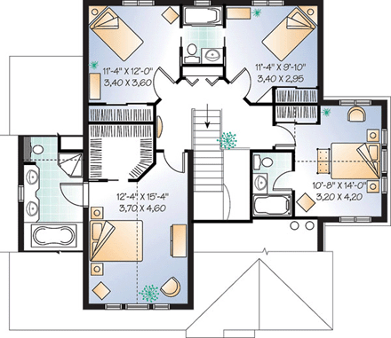 House Plan 65113 Second Level Plan