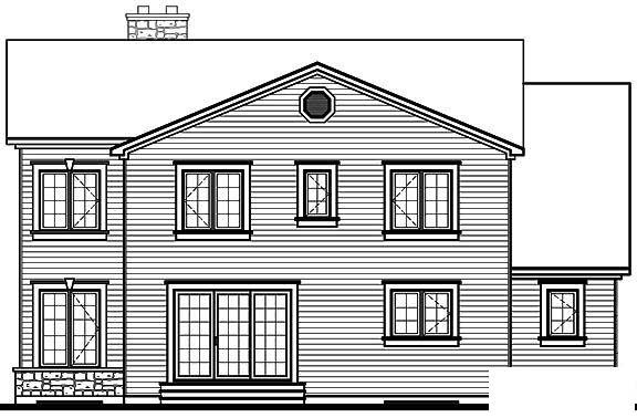 Traditional Rear Elevation of Plan 65113