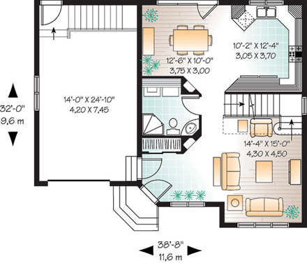 House Plan 65114 First Level Plan