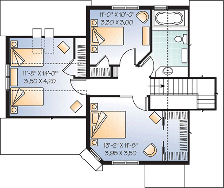 House Plan 65114 Second Level Plan