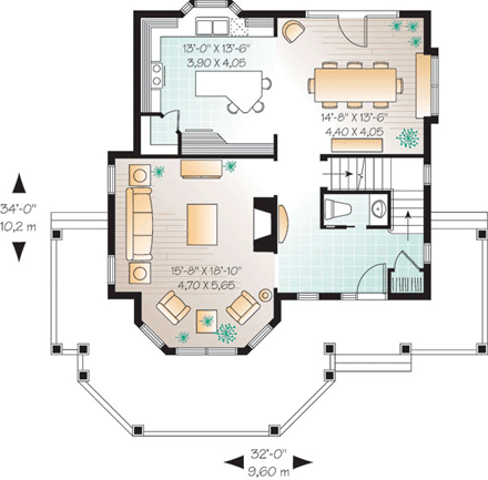 House Plan 65118 First Level Plan