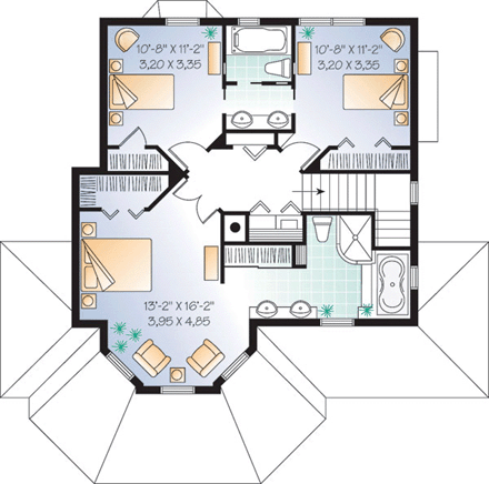 House Plan 65118 Second Level Plan