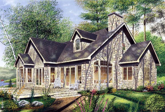 Traditional Rear Elevation of Plan 65125