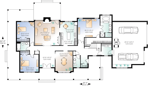 Country Ranch Traditional Level One of Plan 65126