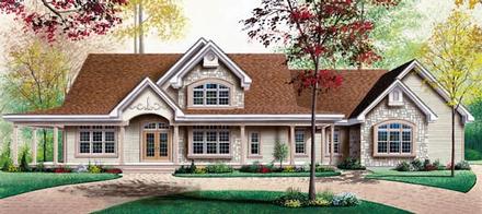 Country Ranch Traditional Elevation of Plan 65126