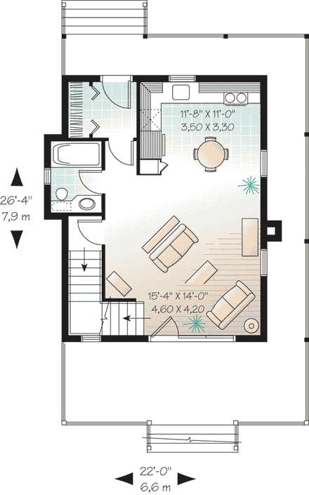 House Plan 65127 First Level Plan