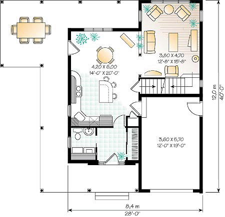 Country Farmhouse Level One of Plan 65134