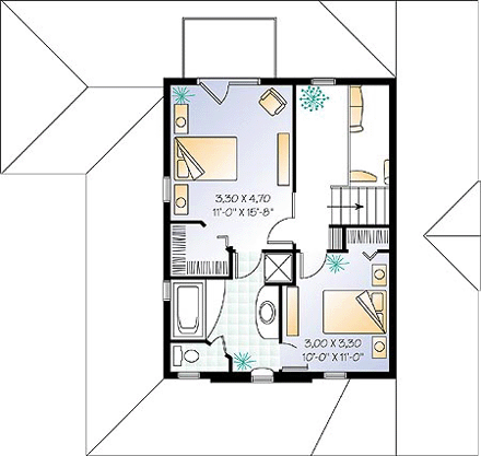 House Plan 65134 Second Level Plan