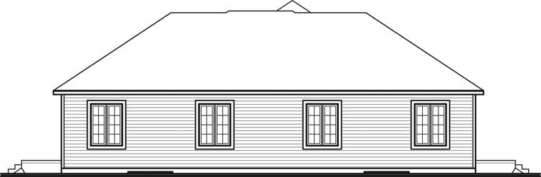 Traditional Rear Elevation of Plan 65136