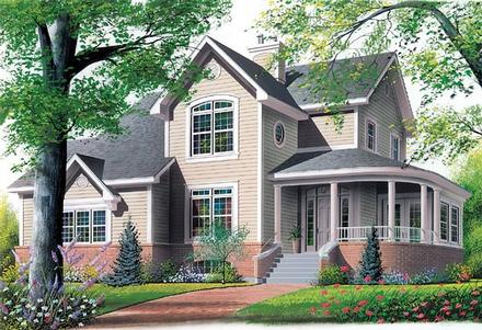 Country Farmhouse Victorian Elevation of Plan 65137