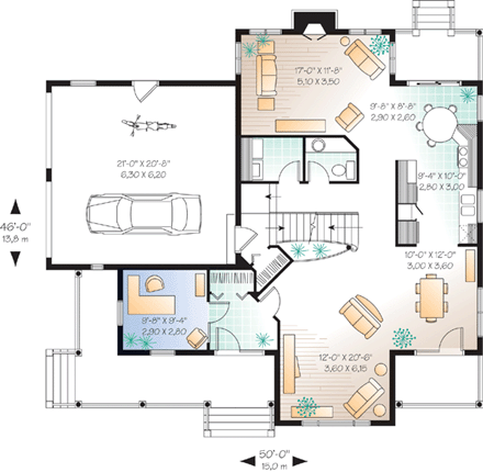 House Plan 65138 First Level Plan