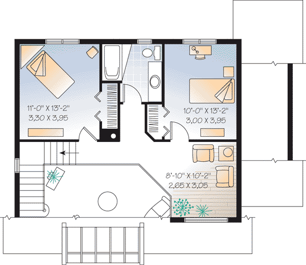 Contemporary Craftsman Level Two of Plan 65141