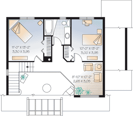 House Plan 65141 Second Level Plan