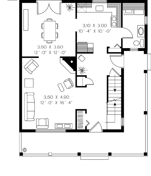 Bungalow Country Level One of Plan 65146