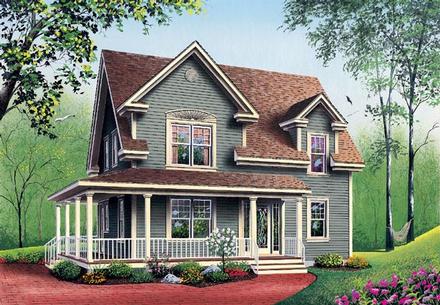 Country Farmhouse Elevation of Plan 65147